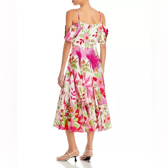 Cult Gaia Dina Floral Cutout Midi Dress Linen Blend Size 4 - Picture 15 of 15